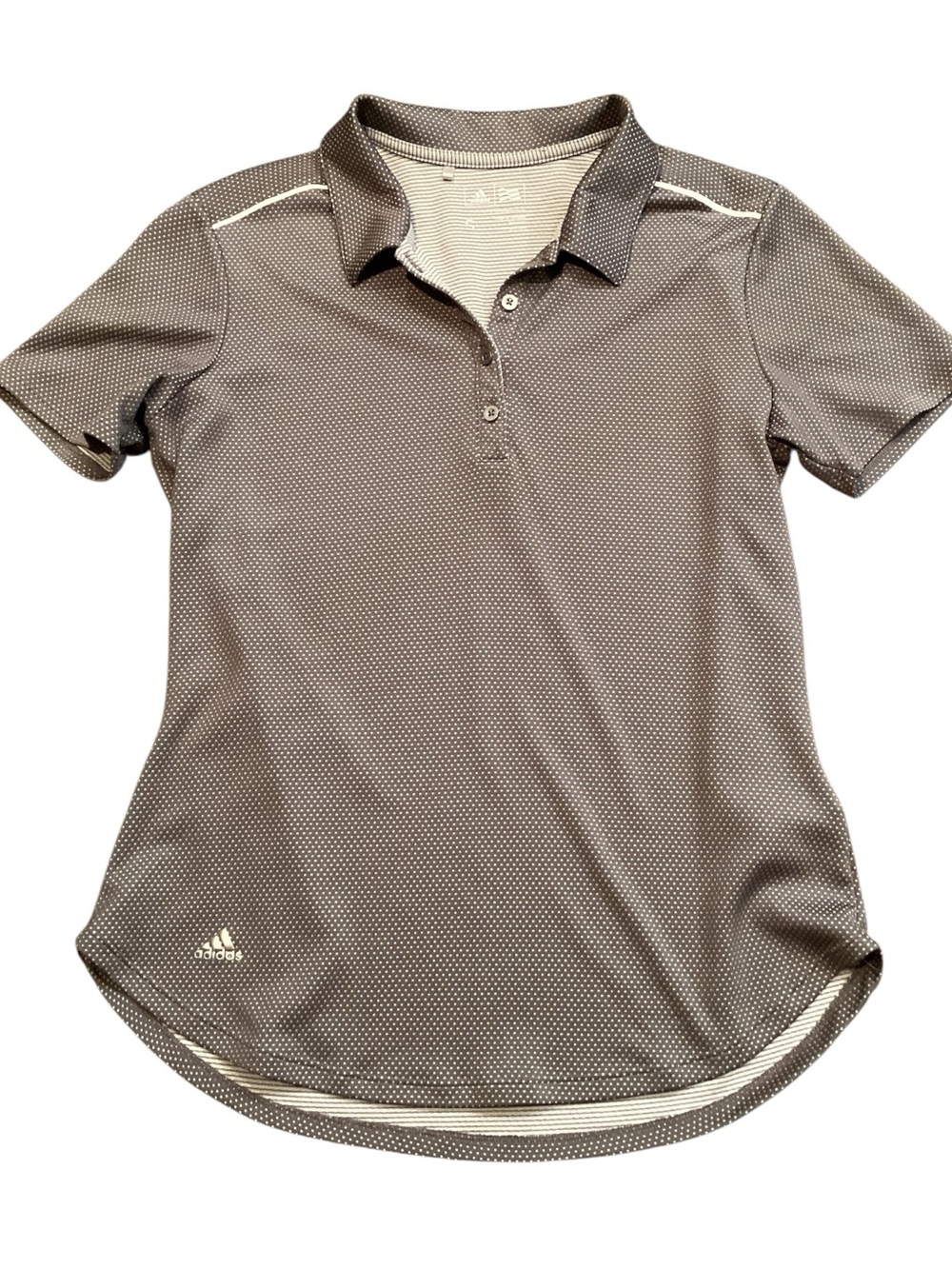 Adidas Golf Polo Women Small Gray Micro Dot Performance Short Sleeve 2017